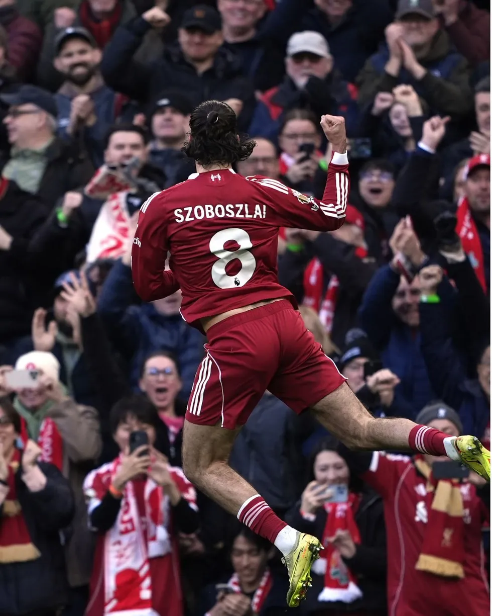 Dominik Szoboszlai fired Liverpool ahead against Tottenham on Sunday