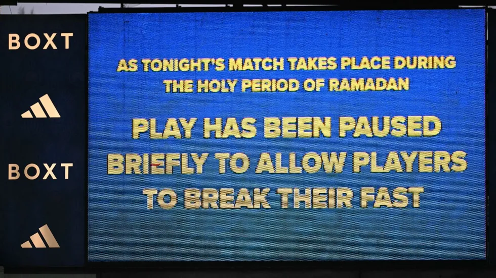 The match was halted, with a message put on the screen, explaining the pause in proceedings during the game between Leeds and Man City