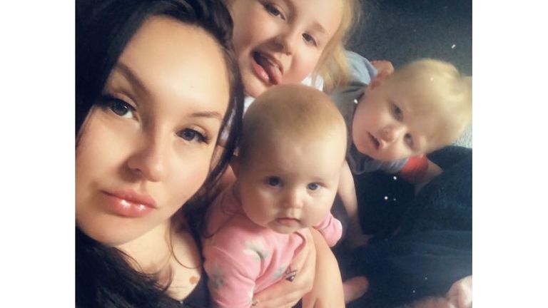 Bryonie Gawith and her children Denisty, Oscar and Aubree