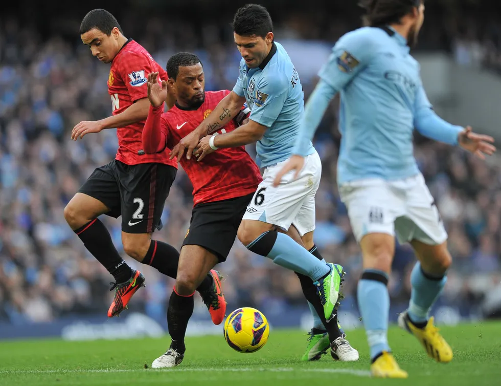 Patrice Evra and Sergio Aguero