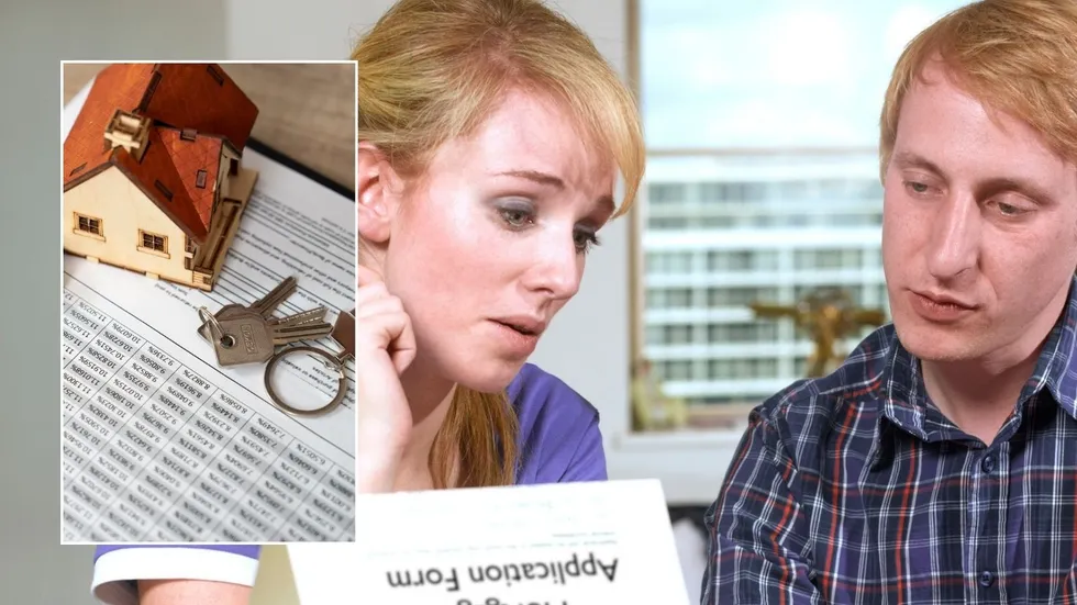 Couple looking at mortgage deal