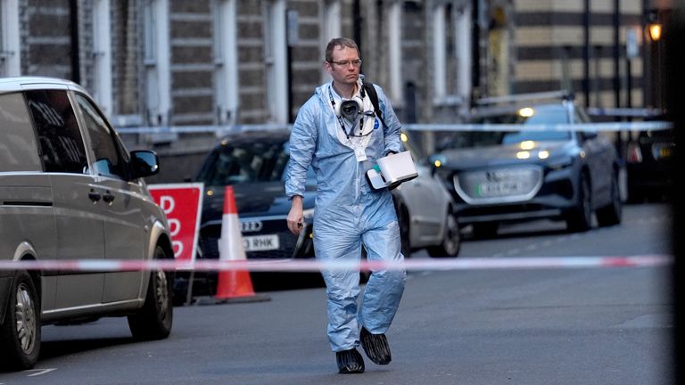 Forensic investigator at the scene. Pic: PA