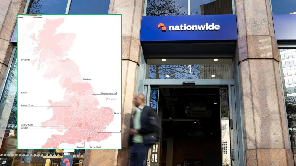 Nationwide Building Society branch and map of UK