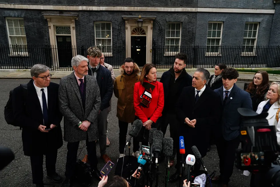 \u200bEmma Webber and the father of Grace O'Malley-Kumar, Dr Sanjoy Kumar spoke to media outside No10 last year