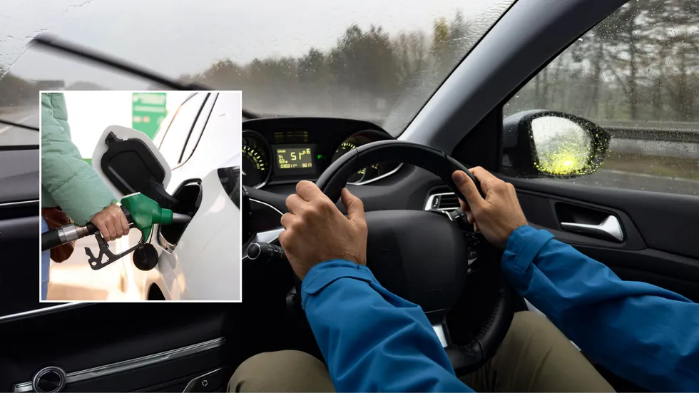 Petrol fill up and driver in car