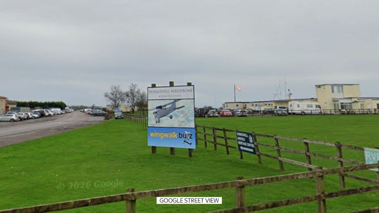 The incident took place at Dunkeswell Aerodrome just before 1pm on Saturday