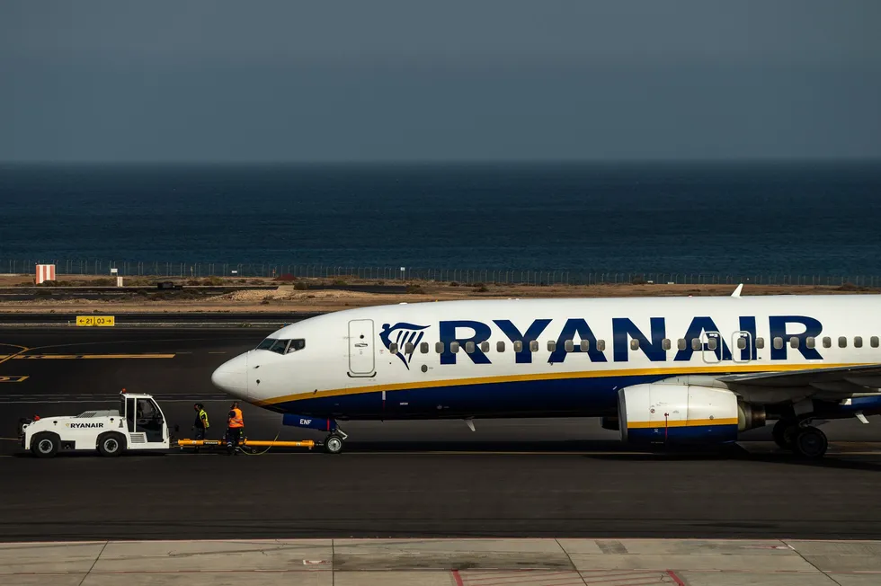 Ryanair plane, Lanzarote airport