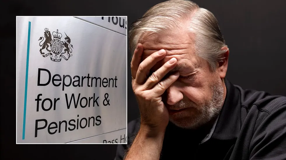Older man and DWP sign