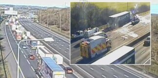 Drivers face long delays on major motorway after crash involving THREE lorries