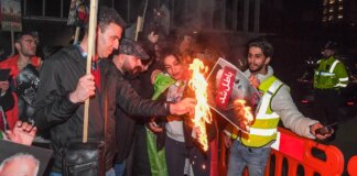 Clashes erupt at Ayatollah vigil as pro-Tehran and anti-regime protesters face off