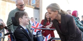 Duchess of Edinburgh greeted by Union Jacks during first solo Northern Ireland visit in eight years