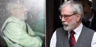 Gerry Adams seen wearing bulletproof vest as IRA trial begins
