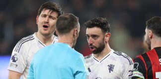 Manchester United draw with Bournemouth as England star sent off and controversial decision sparks fan fury