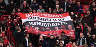 Manchester United fans display pro-immigration banner after Sir Jim Ratcliffe’s ‘UK colonised by immigrants’ comments