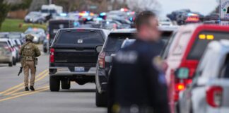 Gunman who drove car at US synagogue full of children is shot dead | US News